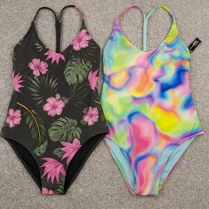 Hurley Reversible One-Piece Swimsuit Bundle Size XS (2 Swimsuits, for 4 styles)